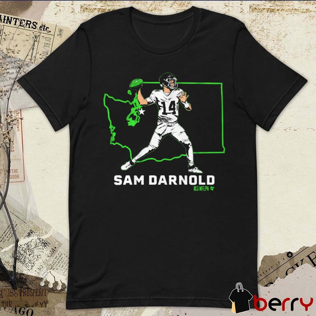 Sam Darnold State Star Seattle Seahawks NFL Football Painting 2025 t-shirt