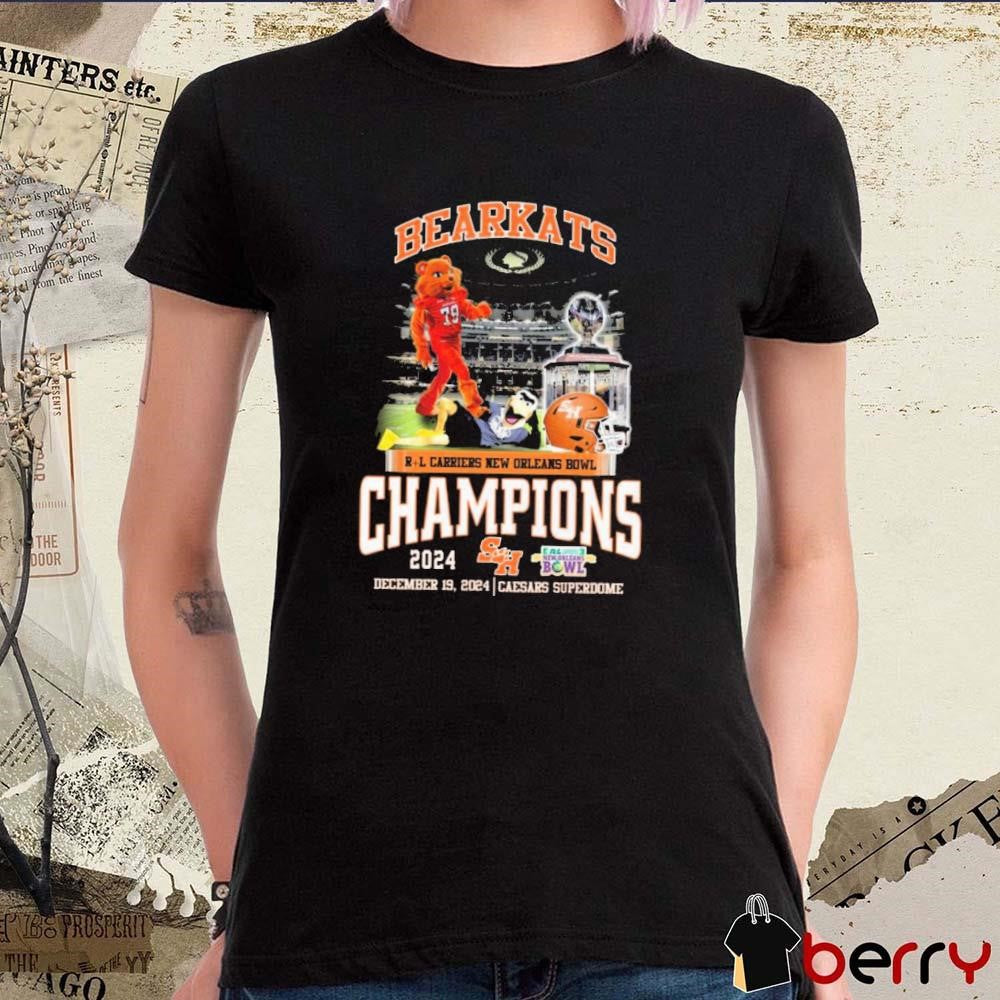 Sam Houston Bearkats RL Carriers New Orleans Bowl Champions 2024 December 19 Caesars Superdome Mascot t-shirt