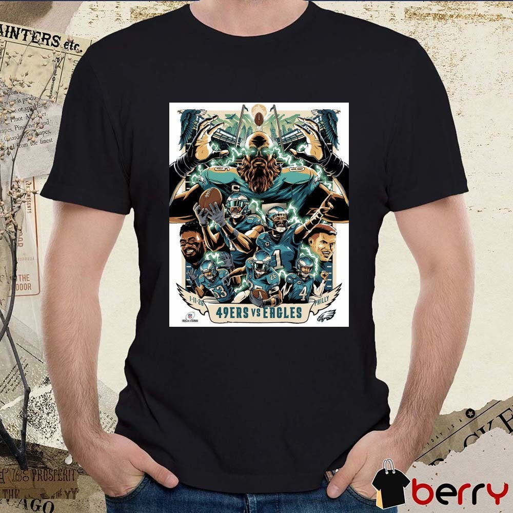 San Francisco 49ers defeated Philadelphia Eagles 2025 NFC Wild Card Lincoln Financial Field Poster t-shirt