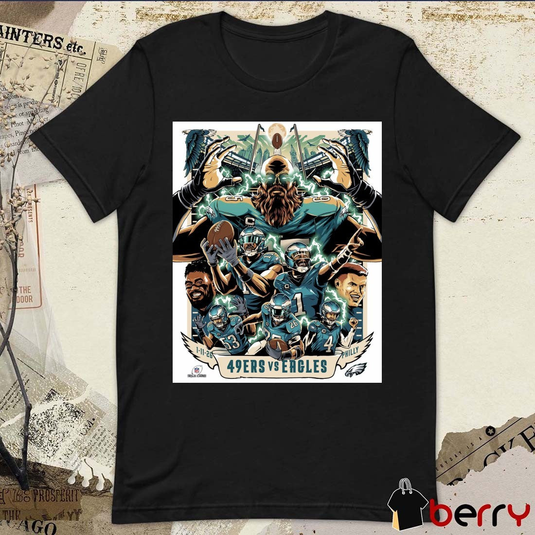 San Francisco 49ers defeated Philadelphia Eagles 2025 NFC Wild Card Lincoln Financial Field Poster t-shirt