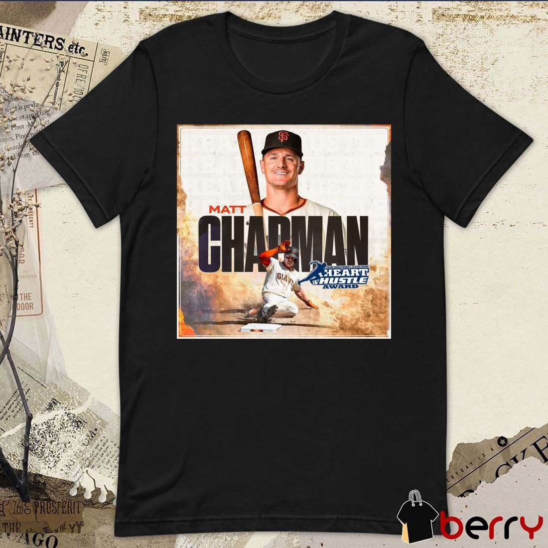 San Francisco Giants Matt Chapman 2025 MLB Heart and Hustle Award winner Poster t-shirt