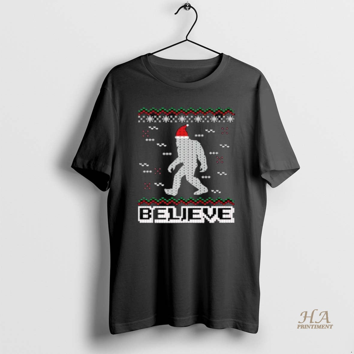 Official Santa Bigfoot Believe Christmas T-Shirts, Hoodie, Sweatshirt | InkNestWear.com