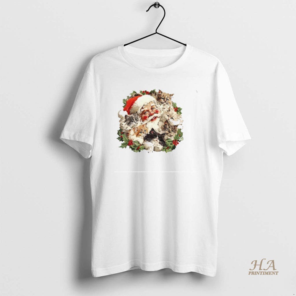 Official Santa Claus Kittens Christmas Retro 90s T-Shirts, Hoodie, Sweatshirt | InkNestWear.com