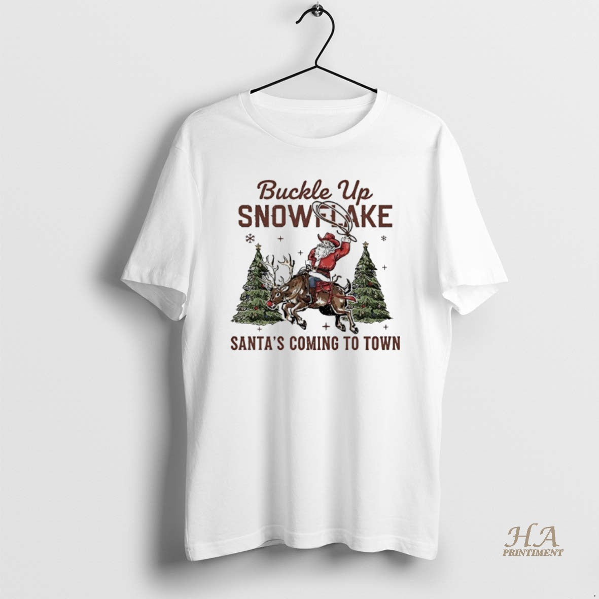 Official Santa Claus Cowboy Buckle Up Snowflake Santas Coming To Town T-Shirts, Hoodie, Sweatshirt | InkNestWear.com