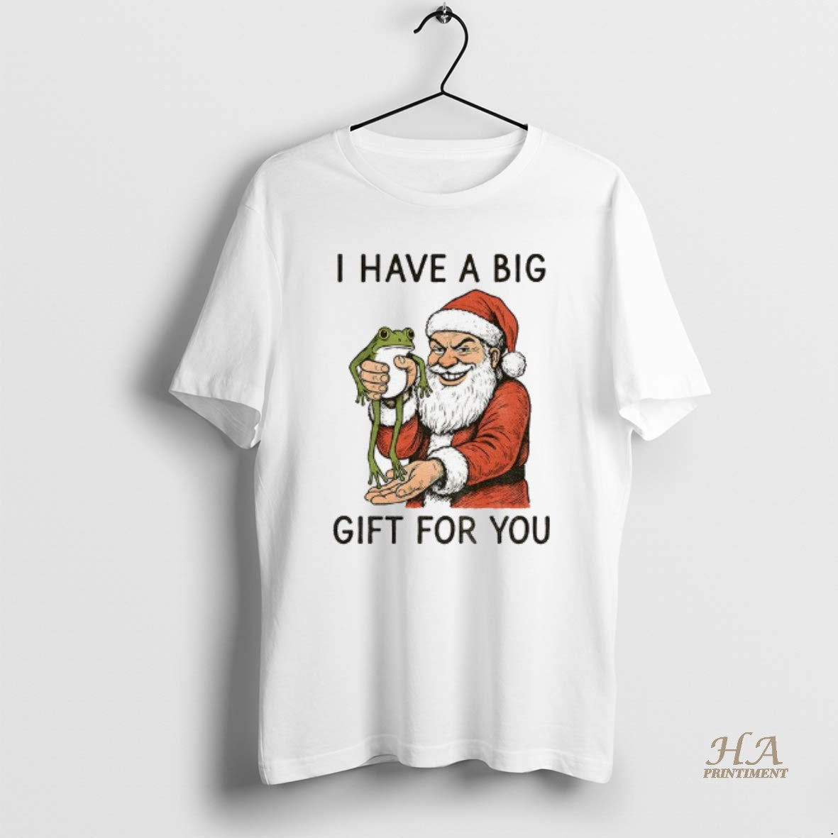 Official Santa Claus Hold Frog I Have A Big Gift For You Merry Christmas T-Shirts, Hoodie, Sweatshirt | InkNestWear.com