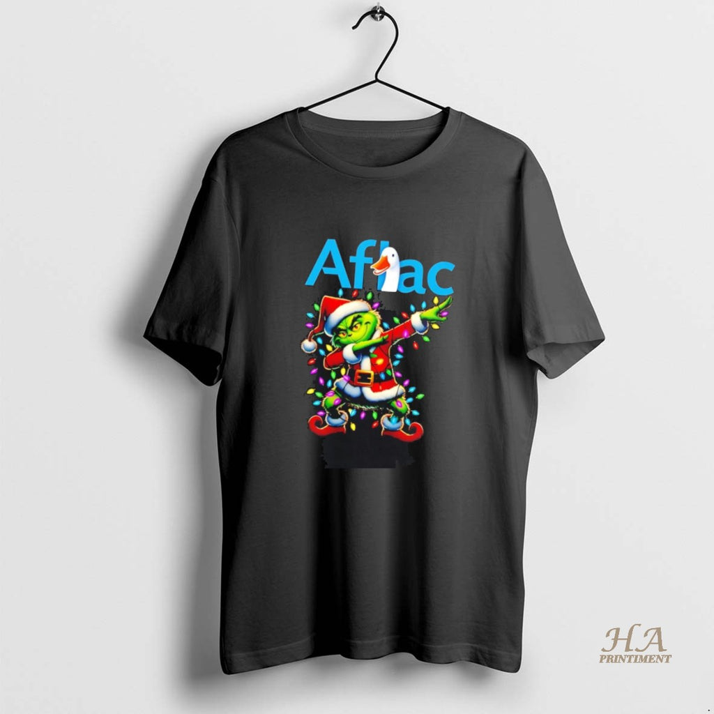 Official Santa Grinch Dabbing Aflac Christmas Light T-Shirts, Hoodie, Sweatshirt | InkNestWear.com