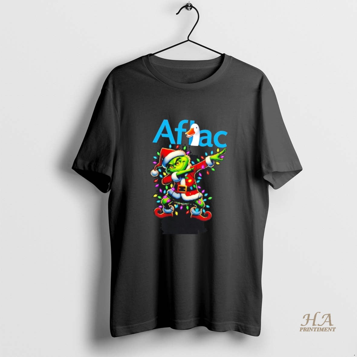 Official Santa Grinch Dabbing Aflac Christmas Light T-Shirts, Hoodie, Sweatshirt | InkNestWear.com