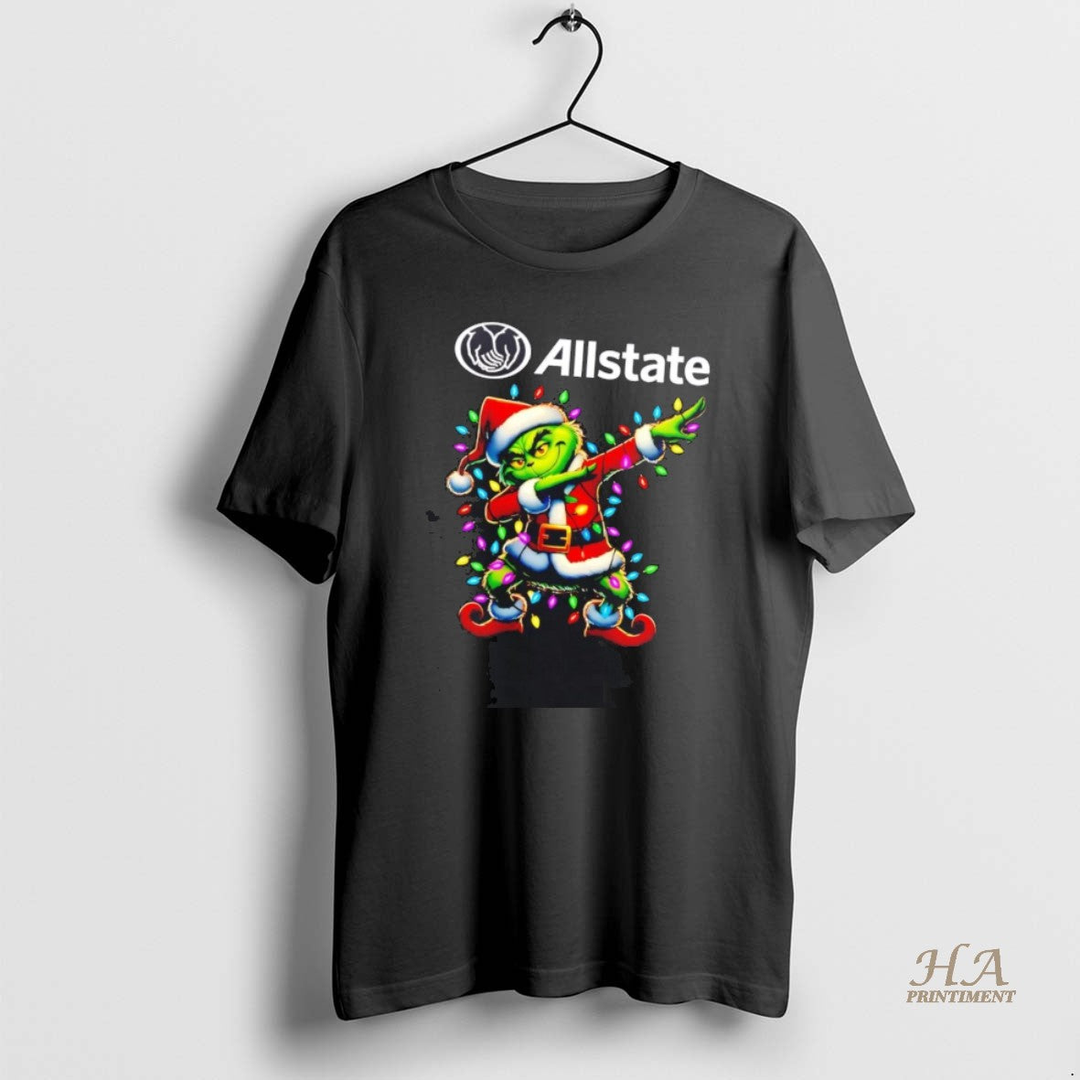 Official Santa Grinch Dabbing Allstate Christmas Light T-Shirts, Hoodie, Sweatshirt | InkNestWear.com