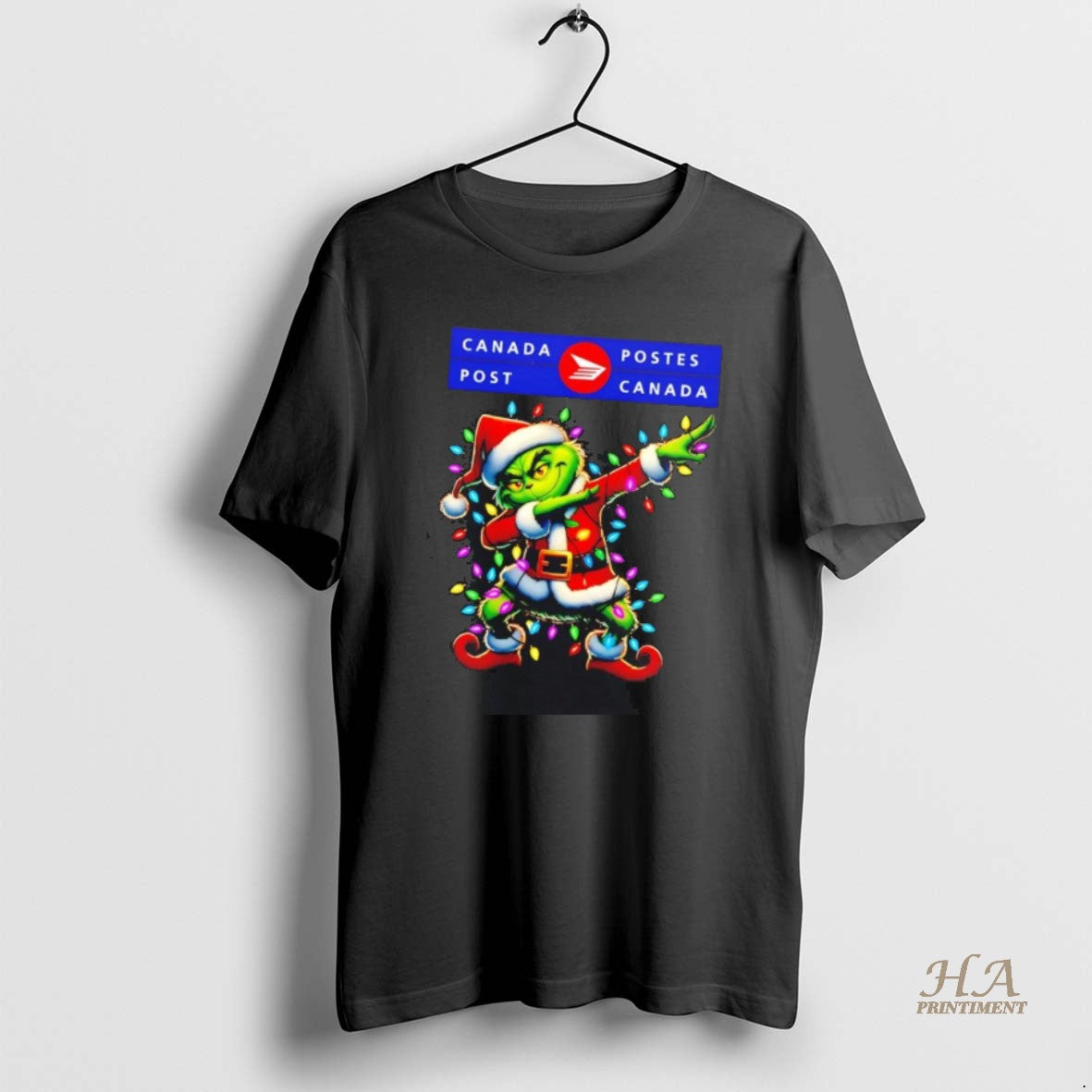 Official Santa Grinch Dabbing Canada Post Christmas Light T-Shirts, Hoodie, Sweatshirt | InkNestWear.com