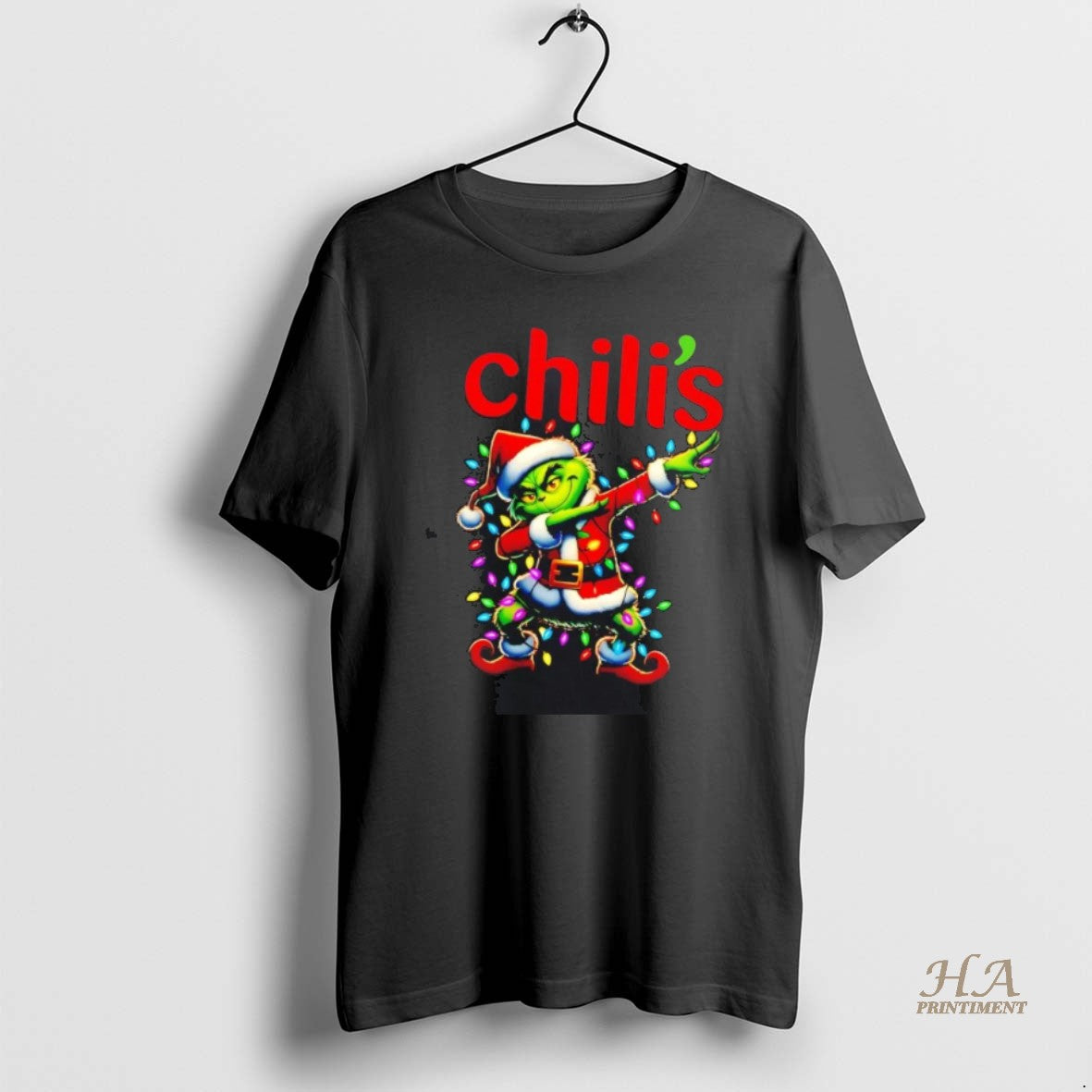 Official Santa Grinch Dabbing Chilis Christmas Light T-Shirts, Hoodie, Sweatshirt | InkNestWear.com
