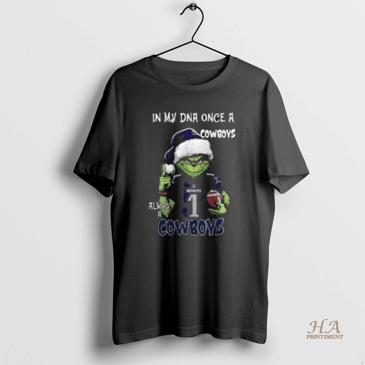 Official Santa Grinch In My Dna Once A Cowboys Alway A Dallas Cowboys Christmas Two T-Shirts, Hoodie, Sweatshirt