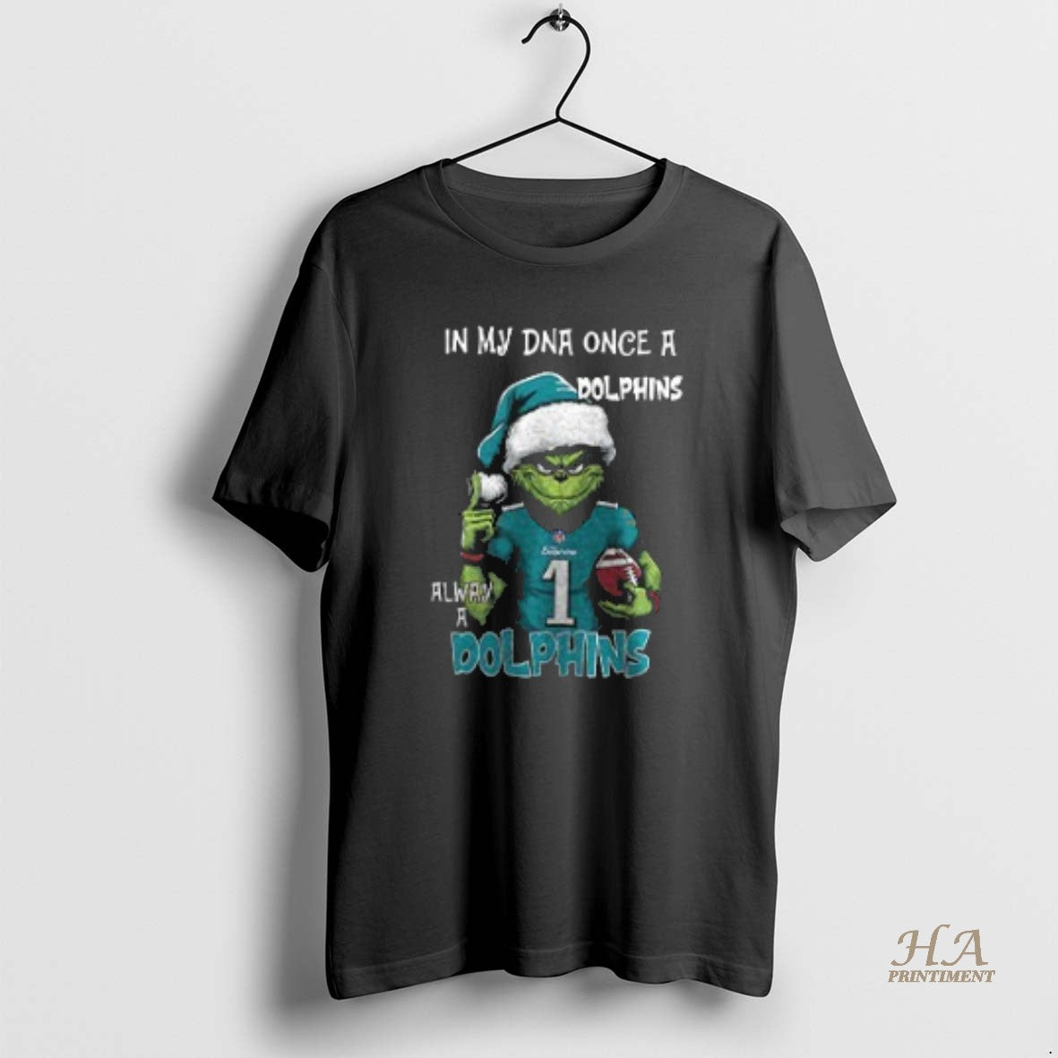 Official Santa Grinch In My Dna Once A Dolphins Alway A Miami Dolphins Christmas Two T-Shirts, Hoodie, Sweatshirt