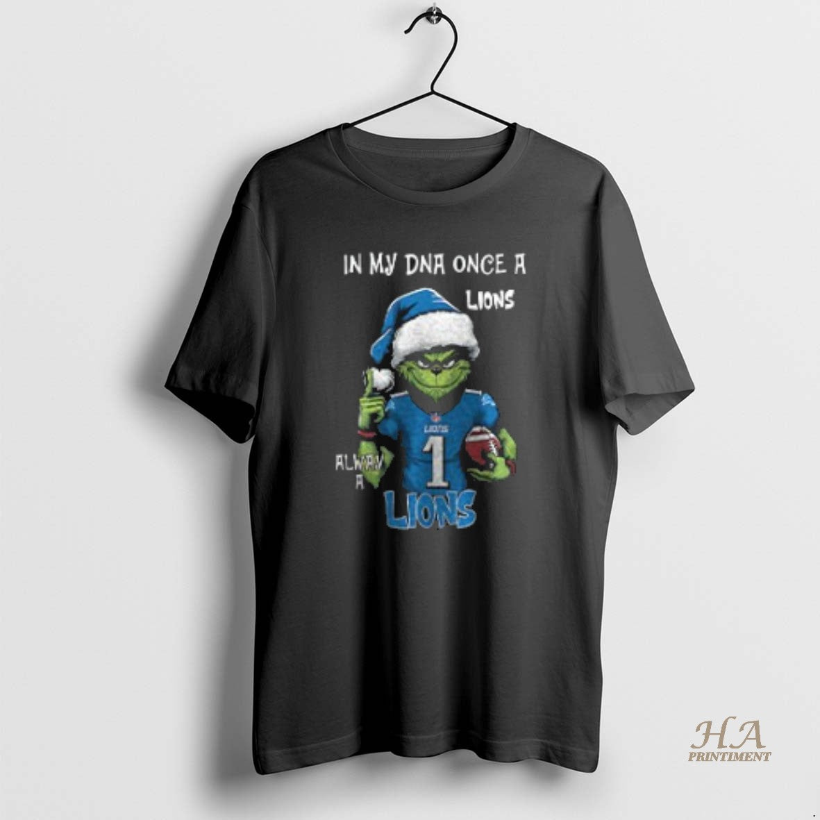 Official Santa Grinch In My Dna Once A Lions Alway A Detroit Lions Christmas Two T-Shirts, Hoodie, Sweatshirt