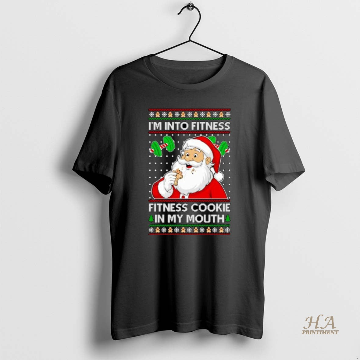 Official Santa Im Into Fitness Cookie In My Mouth Ugly Christmas Ornaments T-Shirts, Hoodie, Sweatshirt | InkNestWear.com
