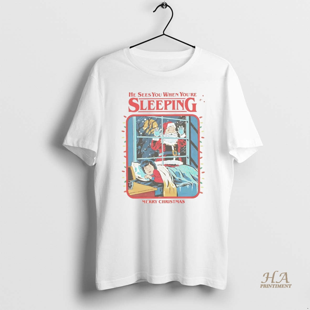 Official Santa He Sees You When Youre Sleeping Merry Christmas T-Shirts, Hoodie, Sweatshirt | InkNestWear.com