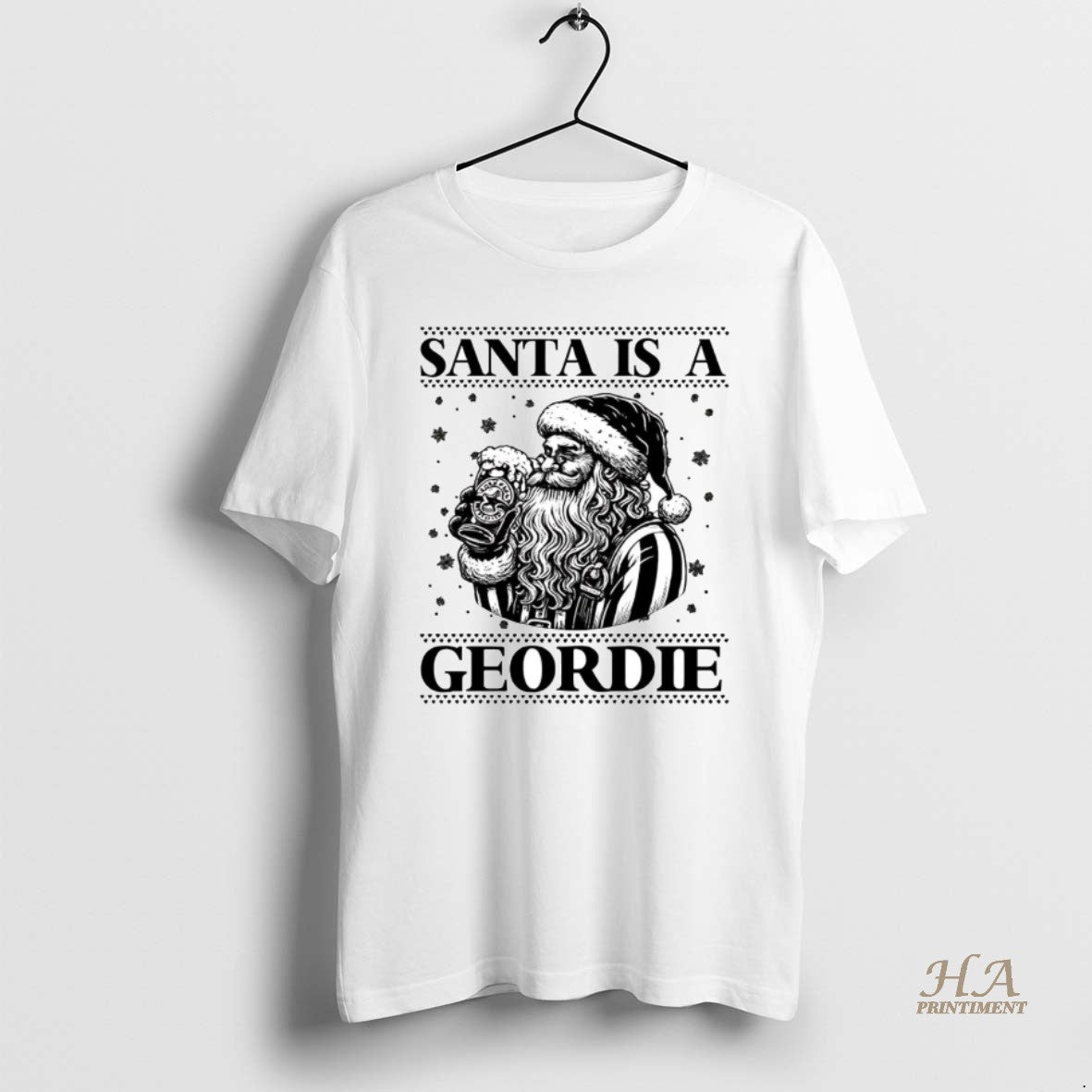Official Santa Is A Geordie Beer Drinker Christmas T-Shirts, Hoodie, Sweatshirt | InkNestWear.com