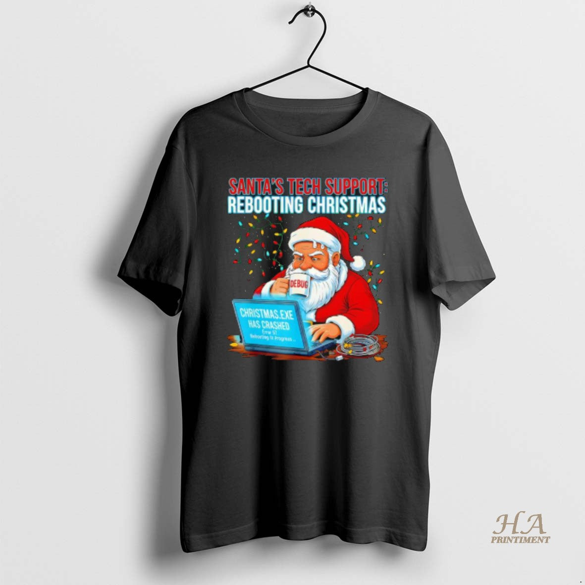 Official Santas Tech Support Rebooting Christmas Debug T-Shirts, Hoodie, Sweatshirt | InkNestWear.com