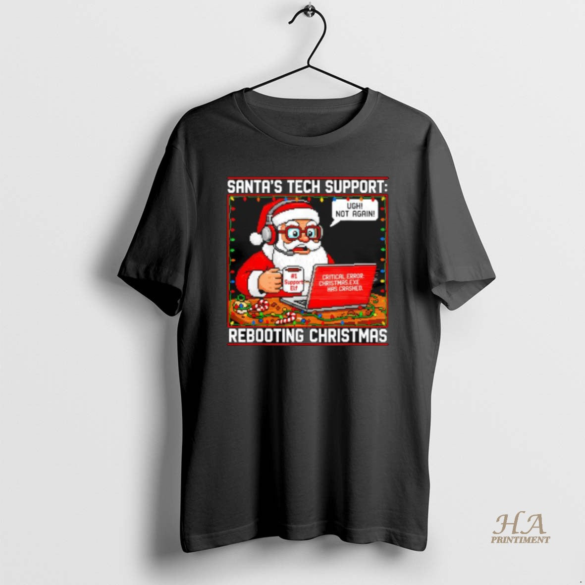 Official Santas Tech Support Rebooting Christmas T-Shirts, Hoodie, Sweatshirt | InkNestWear.com