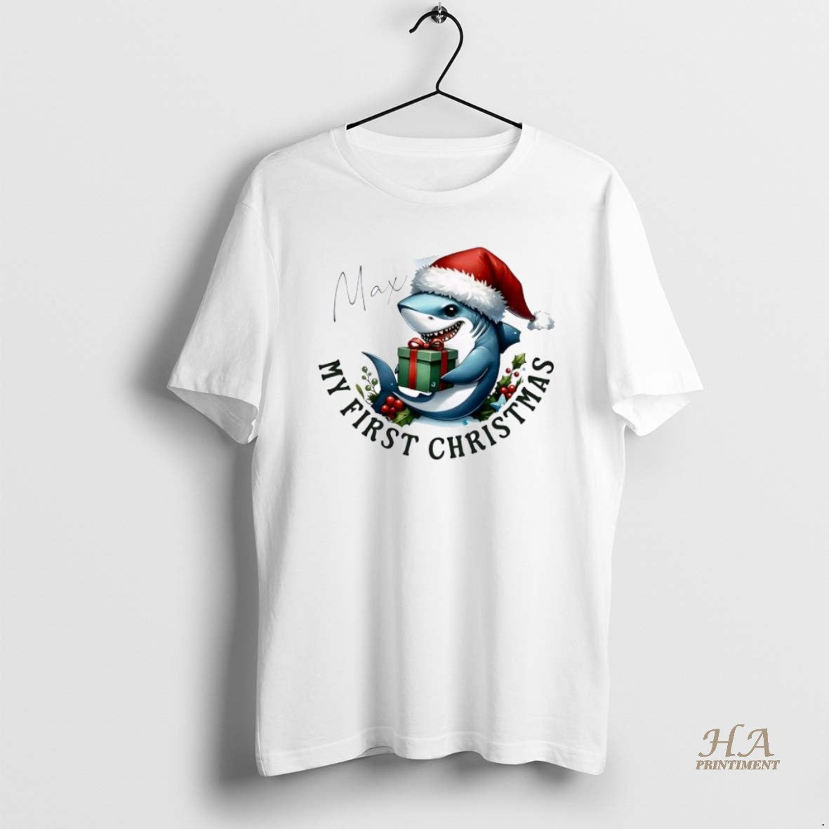Official Shark Xmas Babys First Christmas Personalized Ornaments White T-Shirts, Hoodie, Sweatshirt | InkNestWear.com