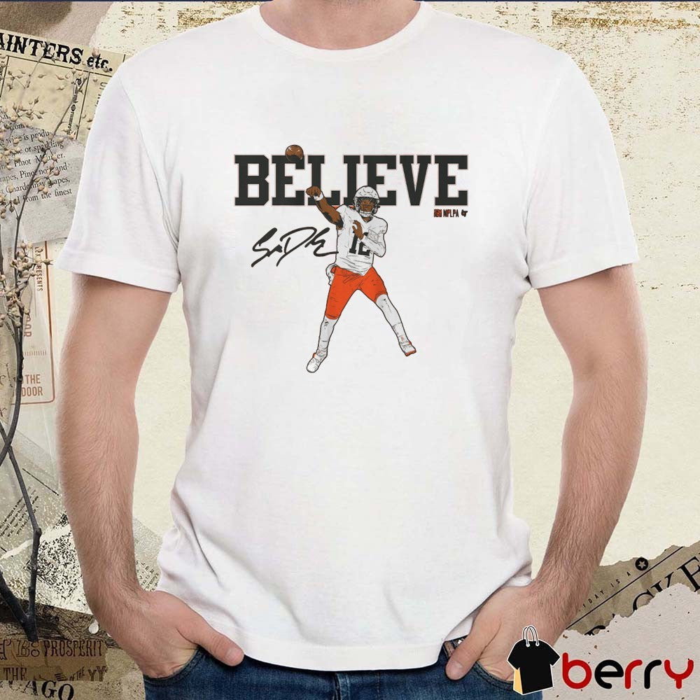 Shedeur Sanders Believe Cleveland Browns NFL Signature t-shirt