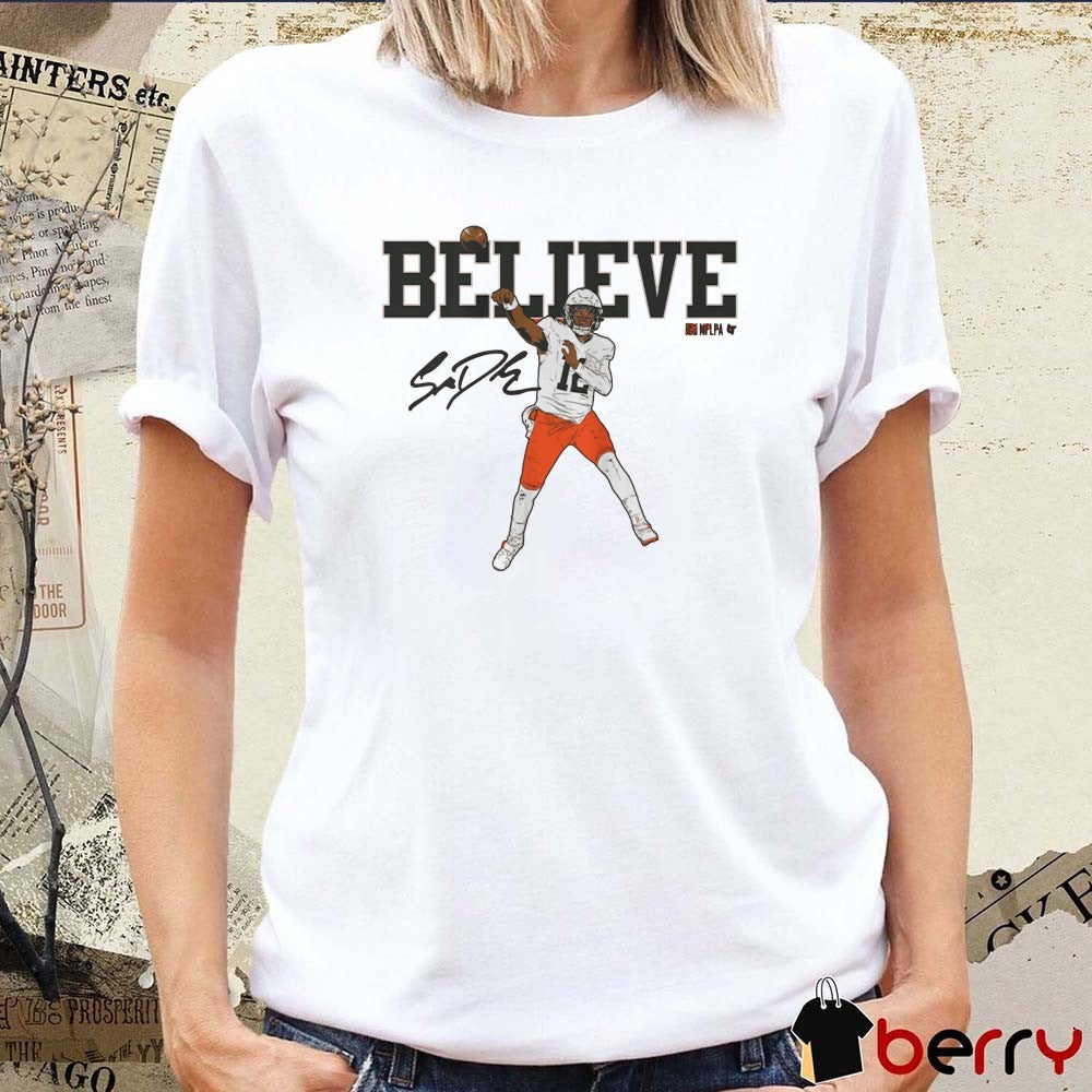 Shedeur Sanders Believe Cleveland Browns NFL Signature t-shirt