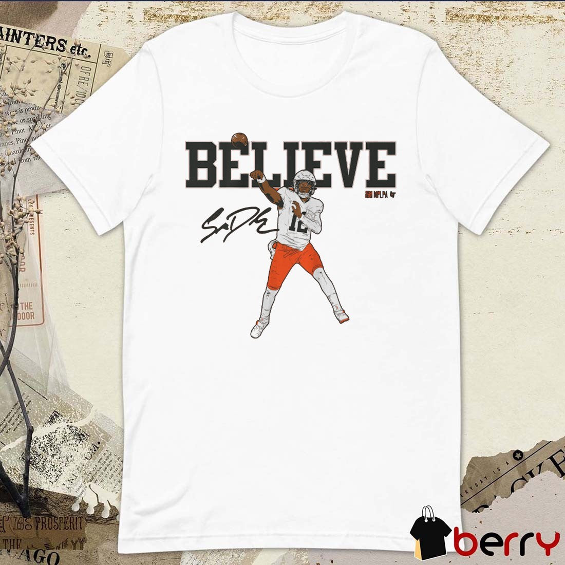 Shedeur Sanders Believe Cleveland Browns NFL Signature t-shirt