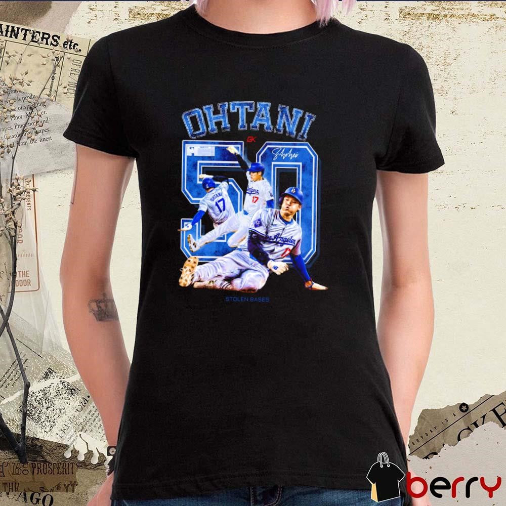 Shohei Ohtani Los Angeles Dodgers MLB 50 Stolen Bases Signature Graphic t-shirt
