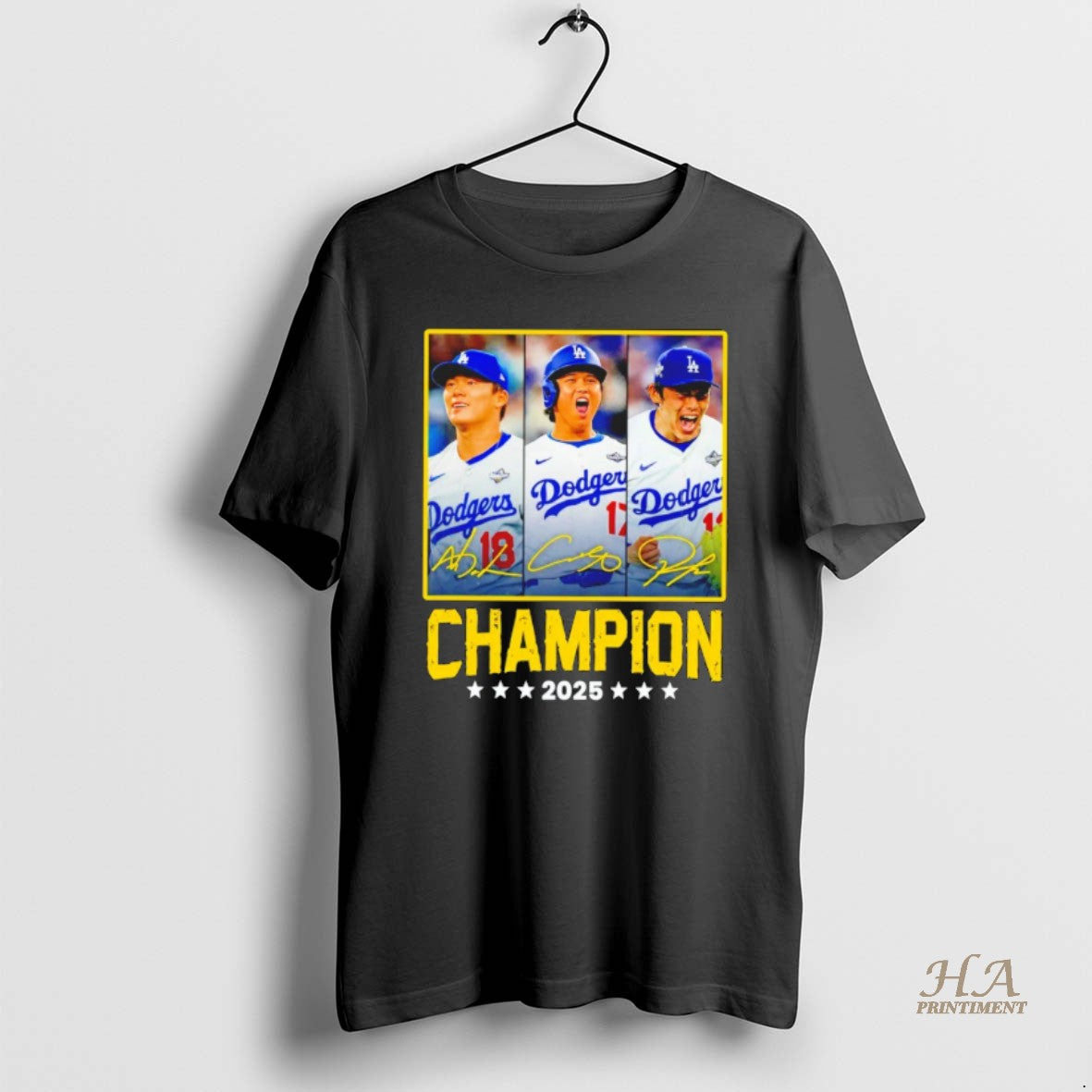 Official Shohei Ohtani Yoshinobu Yamamoto Teoscar Hernandez Los Angeles Dodgers Champion 2025 Signatures T-Shirts,...