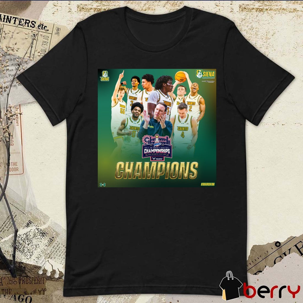 Siena Saints Men’s Basketball 2026 MAAC Metro Atlantic Athletic Conference Champions Poster t-shirt