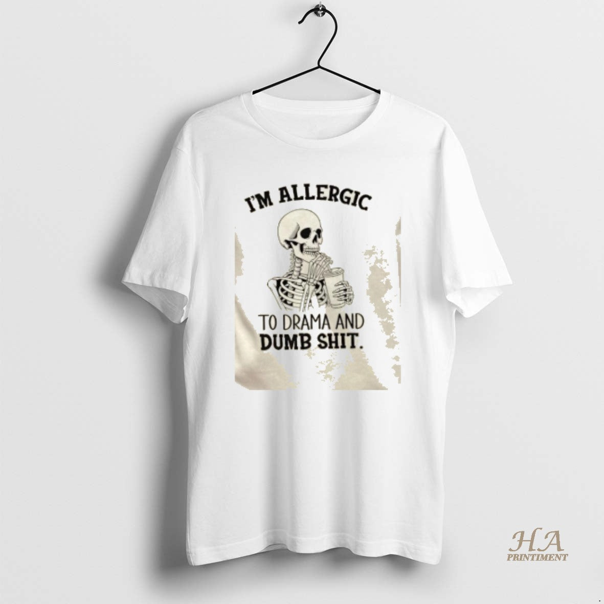 Official Skeleton Im Allergic Drama Dumb Shit T-Shirts, Hoodie, Sweatshirt