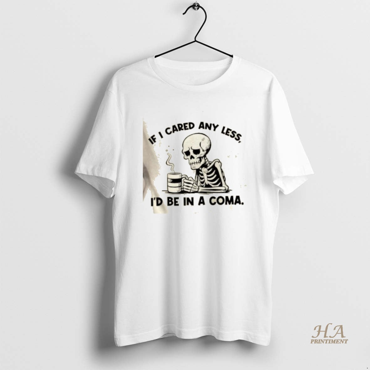 Official Skeleton If I Cared Any Less Id Be In A Coma T-Shirts, Hoodie, Sweatshirt | InkNestWear.com