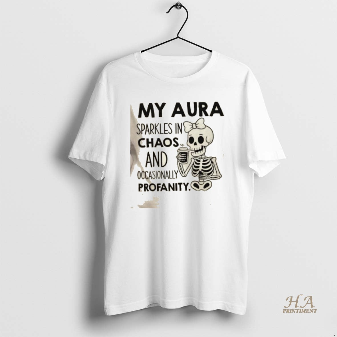 Official Skeleton My Aura Sparkles In Chaos And Occasionally Profanity T-Shirts, Hoodie, Sweatshirt | InkNestWear.com