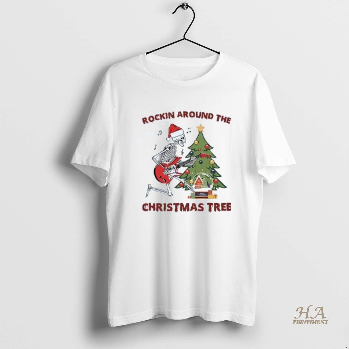 Official Skeleton Rockin Around The Christmas Tree T-Shirts, Hoodie, Sweatshirt | InkNestWear.com