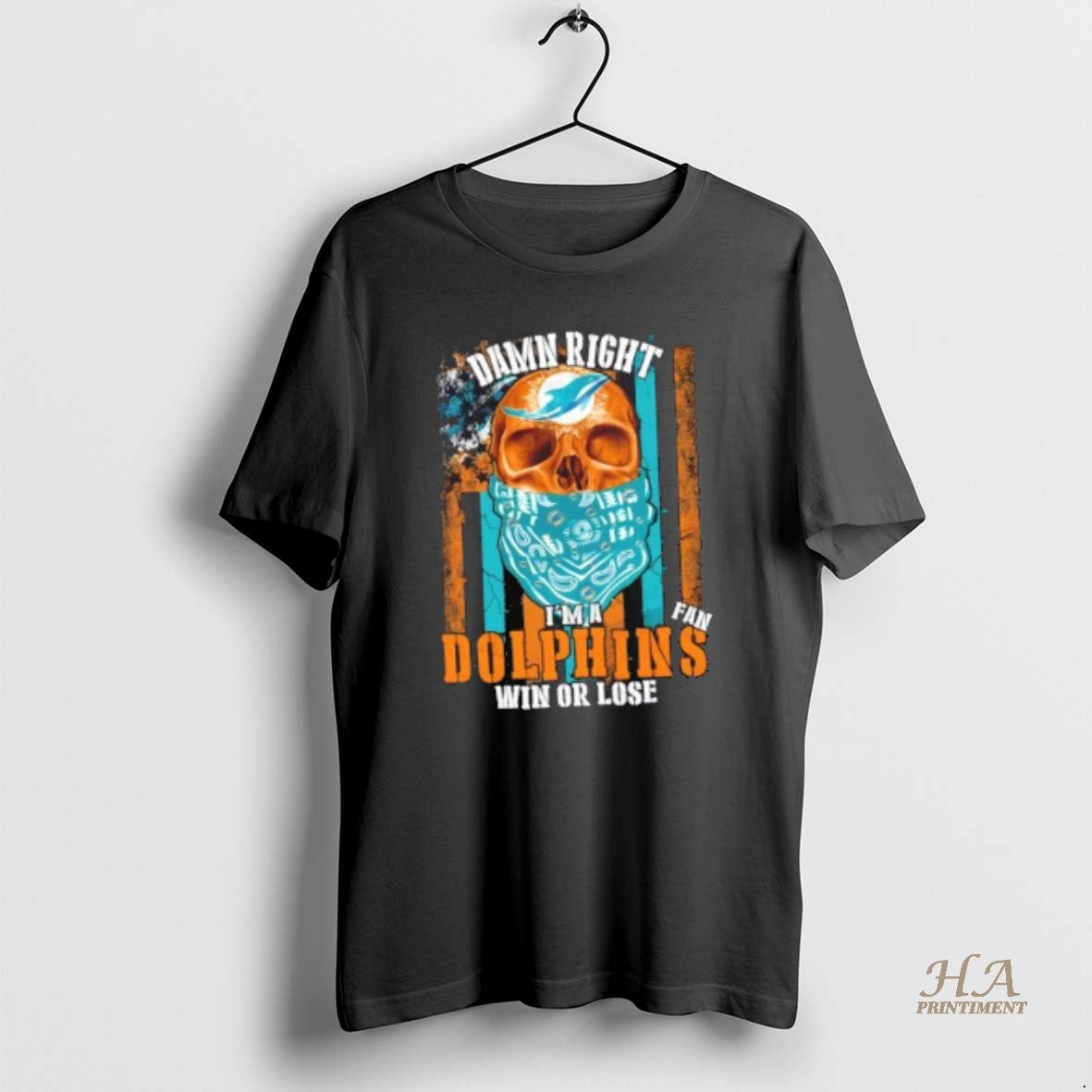 Official Skull Damn Right Im A Miami Dolphins Fan Win Or Lose Us Flag T-Shirts, Hoodie, Sweatshirt | InkNestWear.com