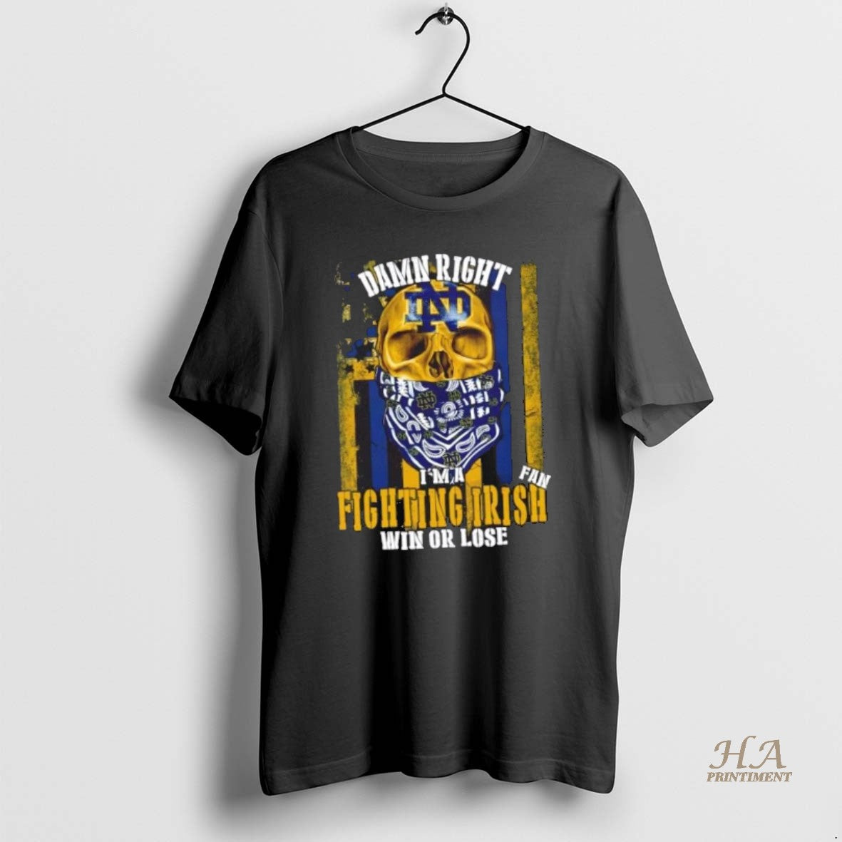 Official Skull Damn Right Im A Notre Dame Fighting Irish Fan Win Or Lose Us T-Shirts, Hoodie, Sweatshirt | InkNestWear.com