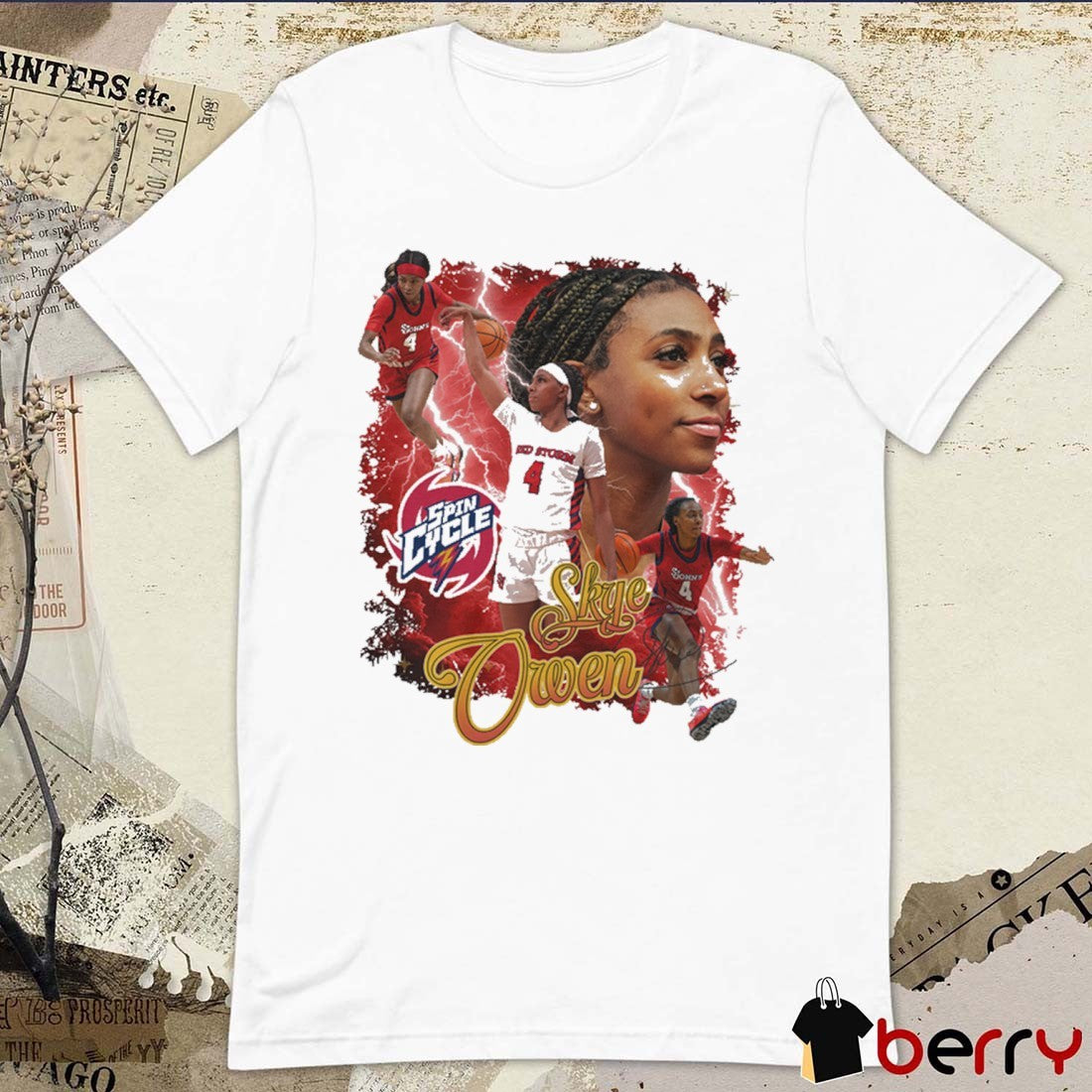 Skye Owen Spin Cycle St. John’s Red Storm Basketball 90s Graphic t-shirt