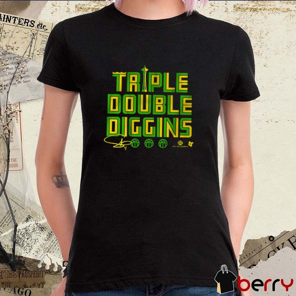 Skylar Diggins Triple Double Diggins Seattle Storm WNBA 2025 Signature t-shirt