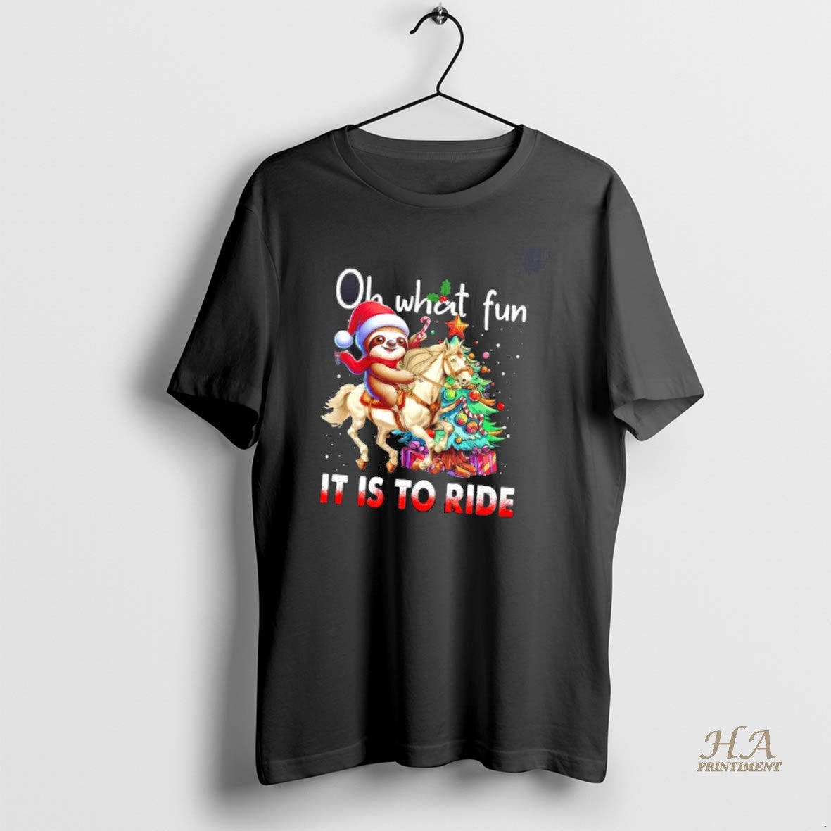 Official Sloth Riding Horse Oh What Fun It Is To Ride Christmas T-Shirts, Hoodie, Sweatshirt | InkNestWear.com