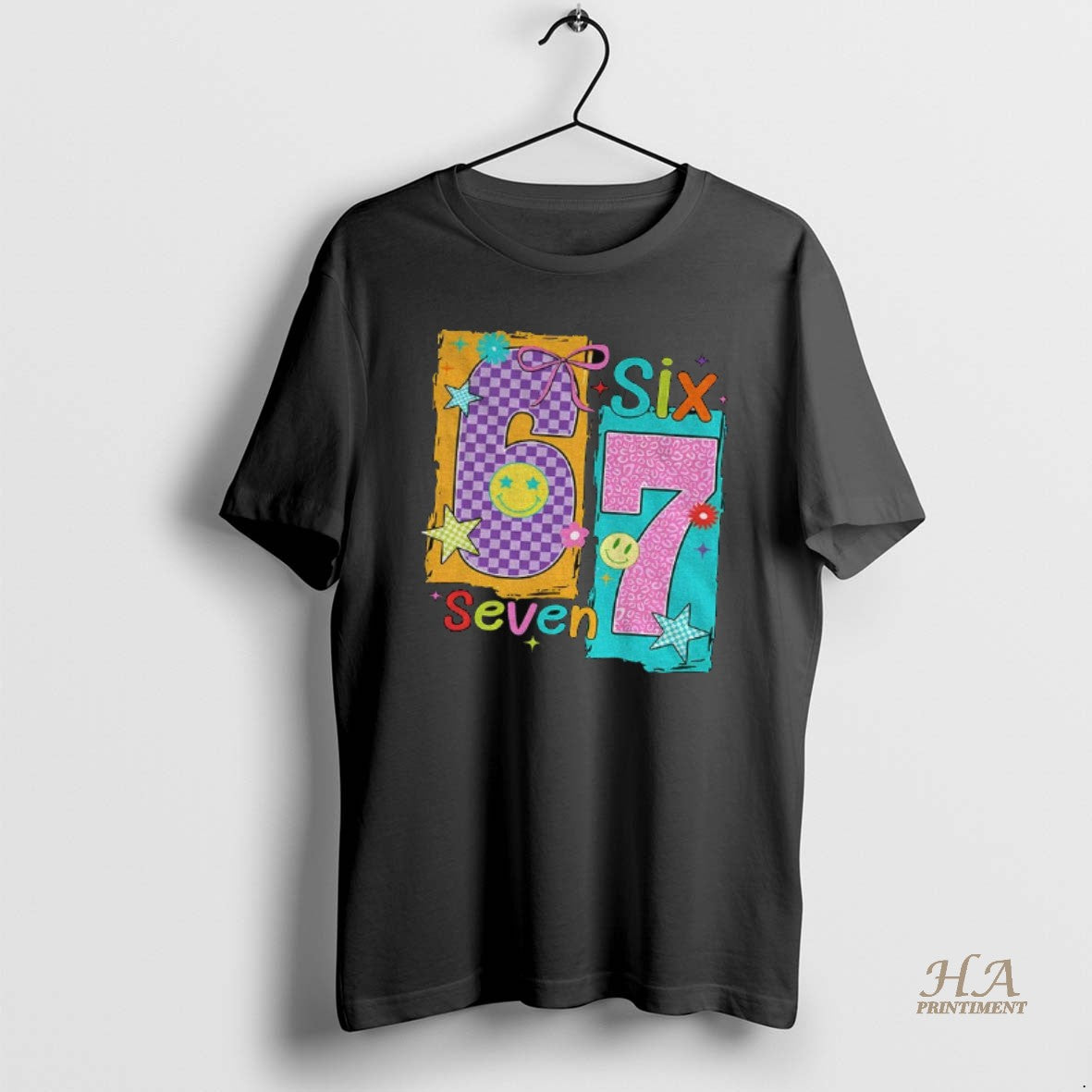 Official Smiley Face Six Seven Bright Groovy 67 Meme T-Shirts, Hoodie, Sweatshirt | InkNestWear.com