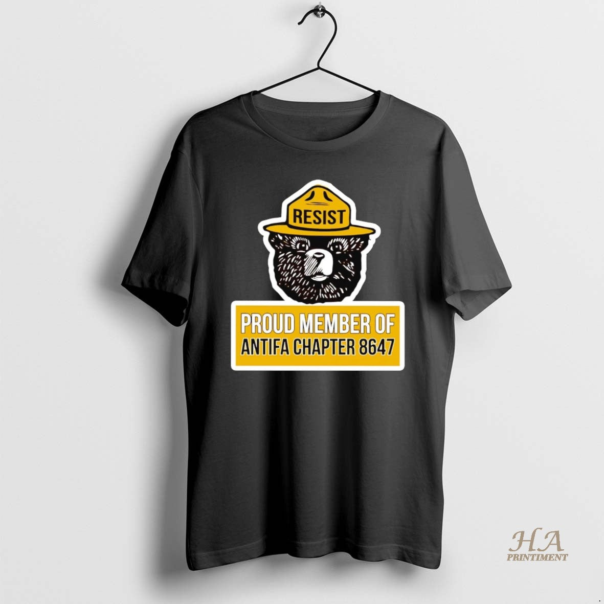 Official Smokey Bear Proud Member Of Antifa Chapter 8647 T-Shirts, Hoodie, Sweatshirt | InkNestWear.com