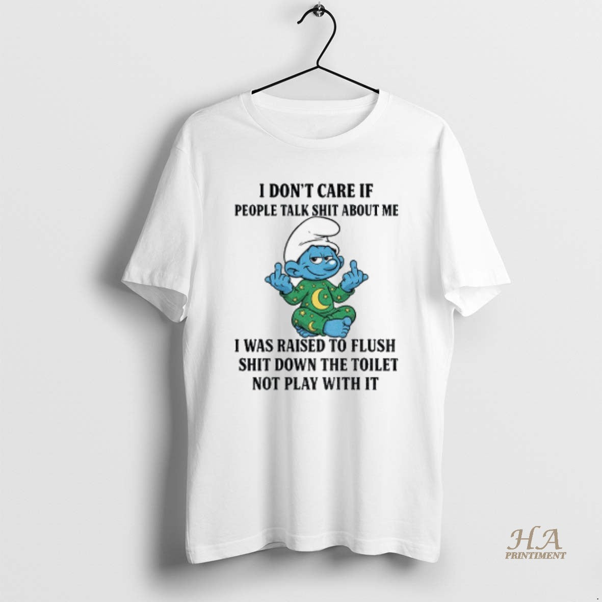 Official Smurf Middle Finger I Dont Care If People Talk Shit About Me I Was T-Shirts, Hoodie, Sweatshirt | InkNestWear.com