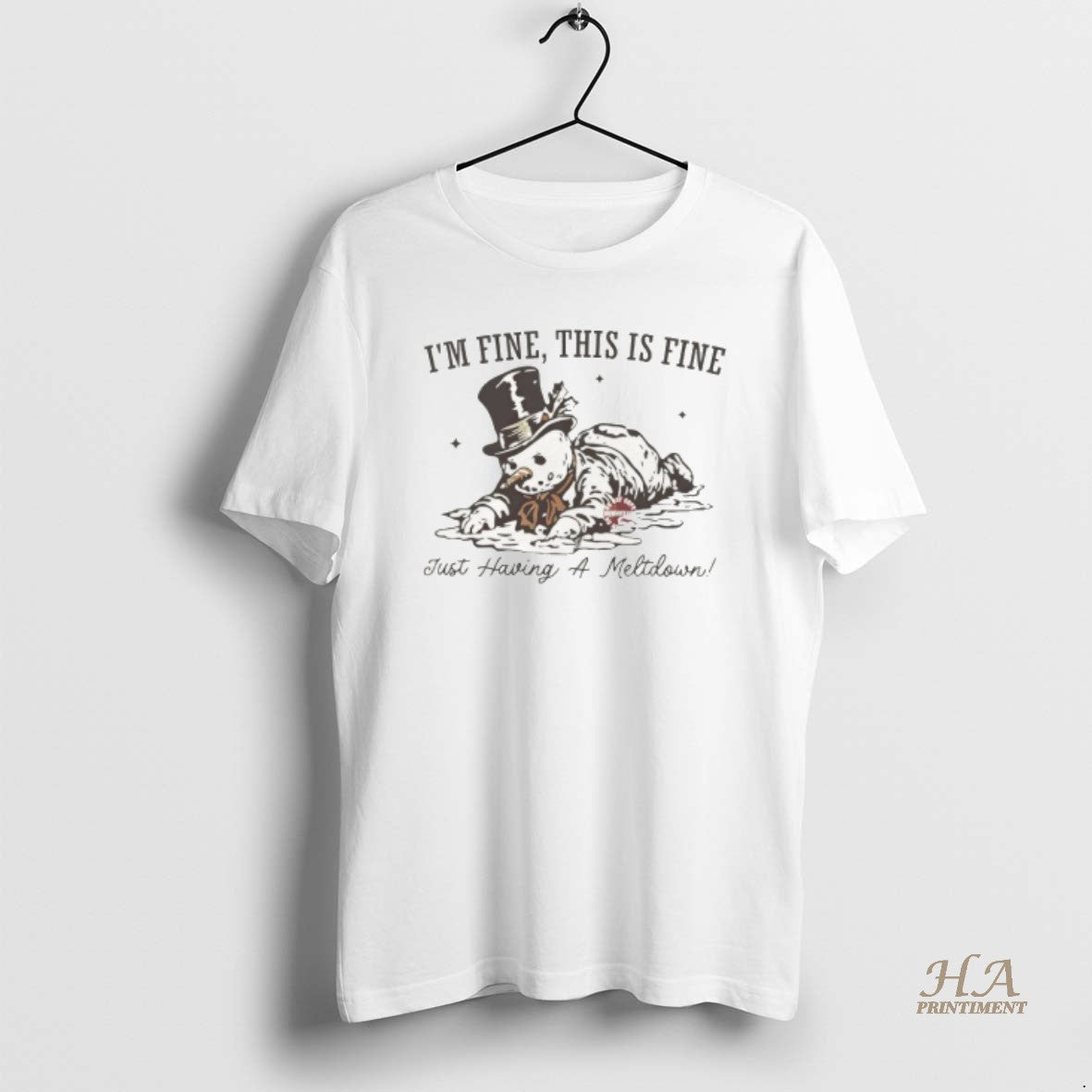 Official Snowman Im Fine This Is Fine Just Having A Meltdown Vintage T-Shirts, Hoodie, Sweatshirt | InkNestWear.com