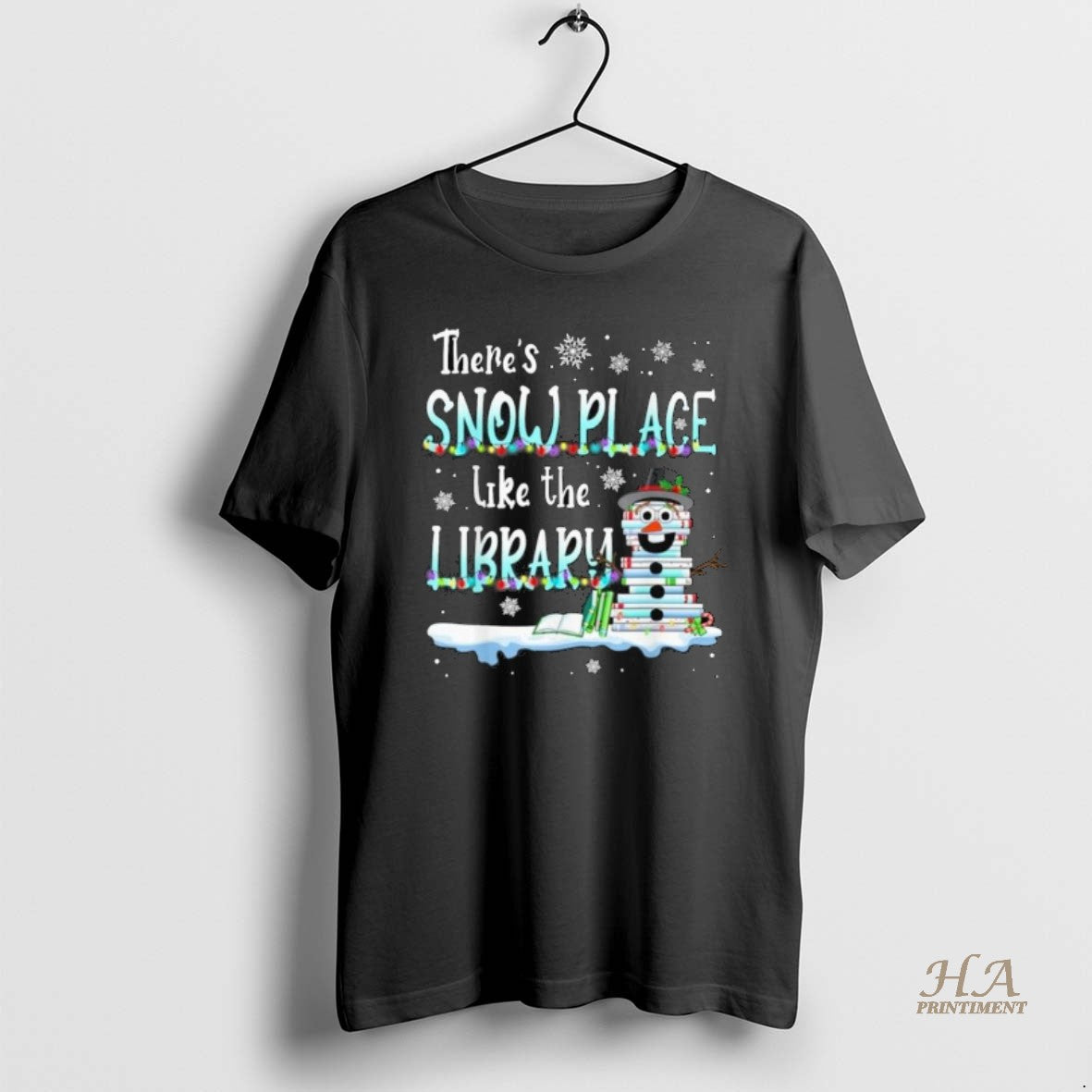 Official Snowman Theres Snow Place Library Merry Christmas Long Sleve T-Shirts, Hoodie, Sweatshirt | InkNestWear.com