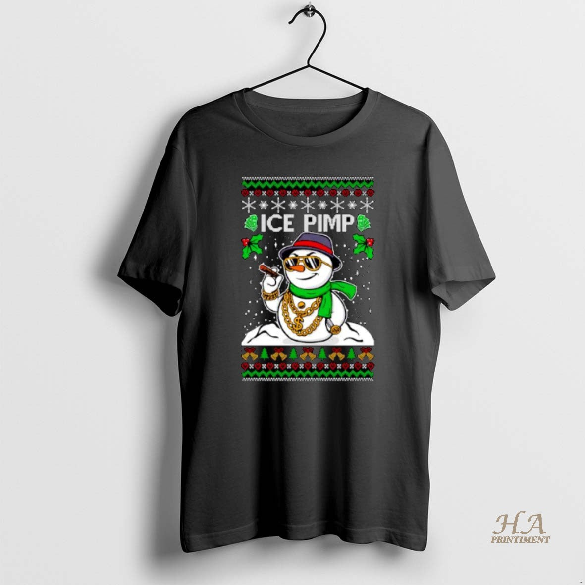 Official Snowman Ice Pimp Ugly Christmas Ornaments T-Shirts, Hoodie, Sweatshirt | InkNestWear.com