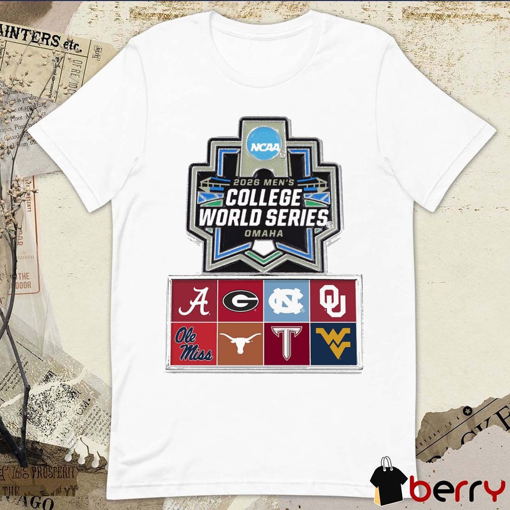 Souvenir Collectors 2026 8 Team NCAA Men’s College World Series Omaha Pin t-shirt