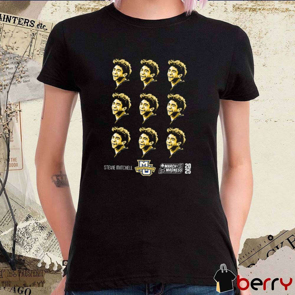 Stevie Mitchell Patterned Head Marquette Golden Eagles Basketball NCAA March Madness 2025 Painting t-shirt