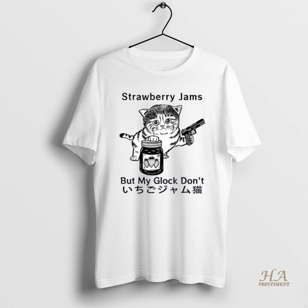 Official Strawberry Jams But My Glock Dont Cat T-Shirts, Hoodie, Sweatshirt | InkNestWear.com