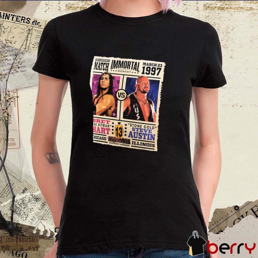 Submission Match Bret Hart vs. Stone Cold Steve Austin WWE Hall Of Fame 2025 Immortal Moment Vintage Retro t-shirt