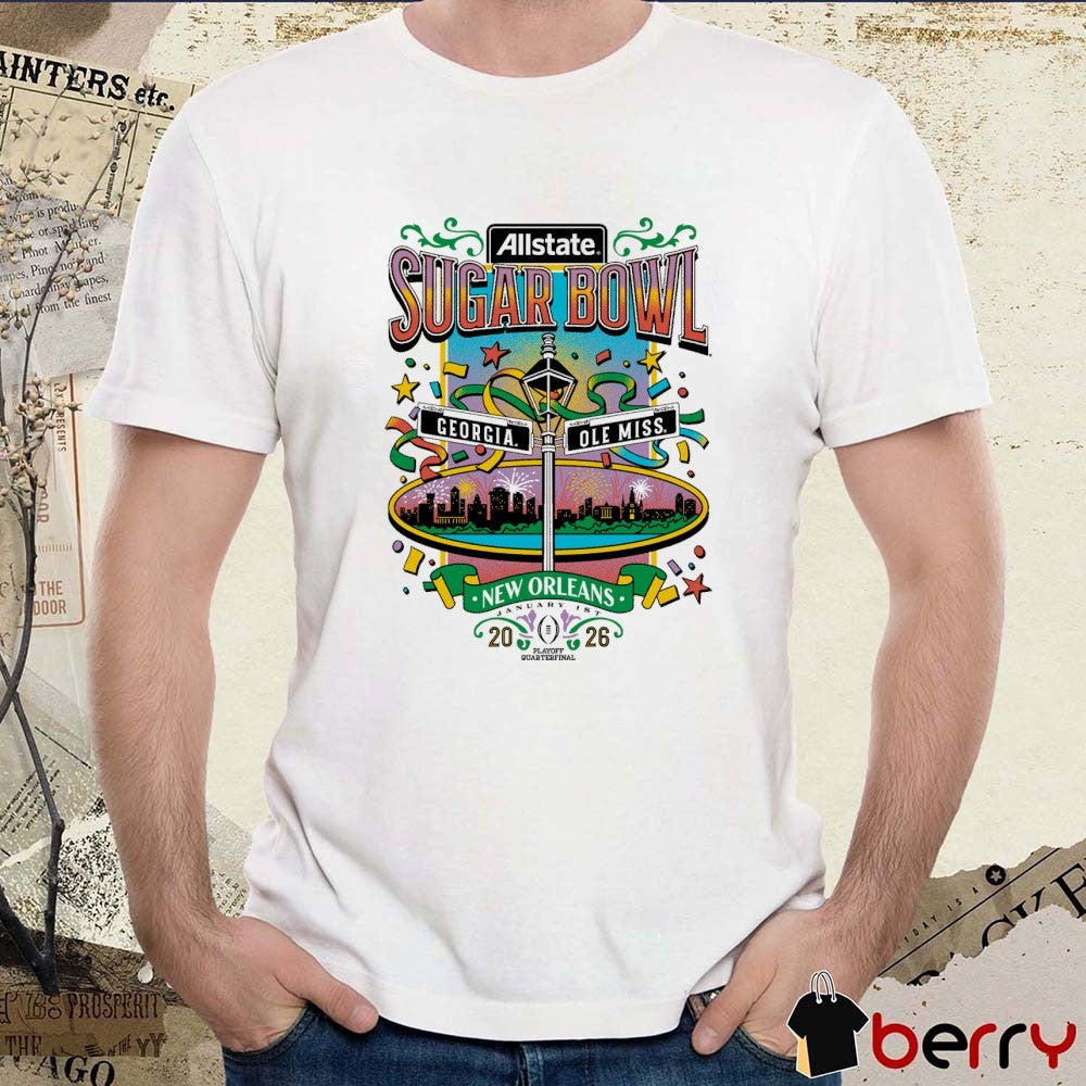 Sugar Bowl All State Ole Miss Rebels Vs Georgia Bulldogs New Orleans January 1 2026 Promotional Graphic t-shirt