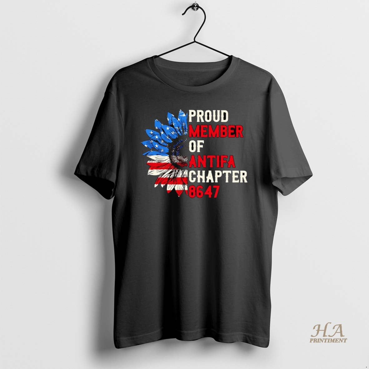Official Sunflower Us Flag Proud Member Of Antifa Chapter 8647 T-Shirts, Hoodie, Sweatshirt | InkNestWear.com